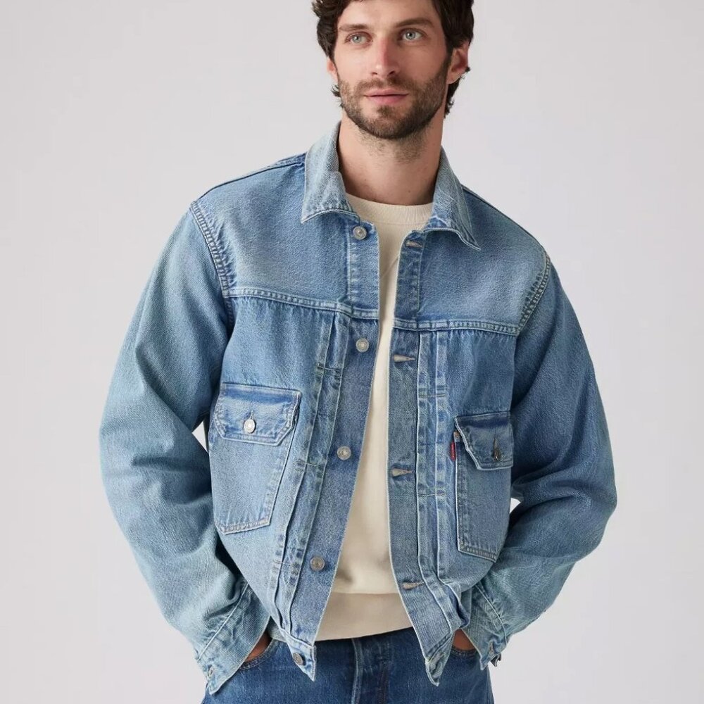 Levi's Premium 1953 Type II Selvedge Denim Trucker Jacket - Men's Small Blue NWT